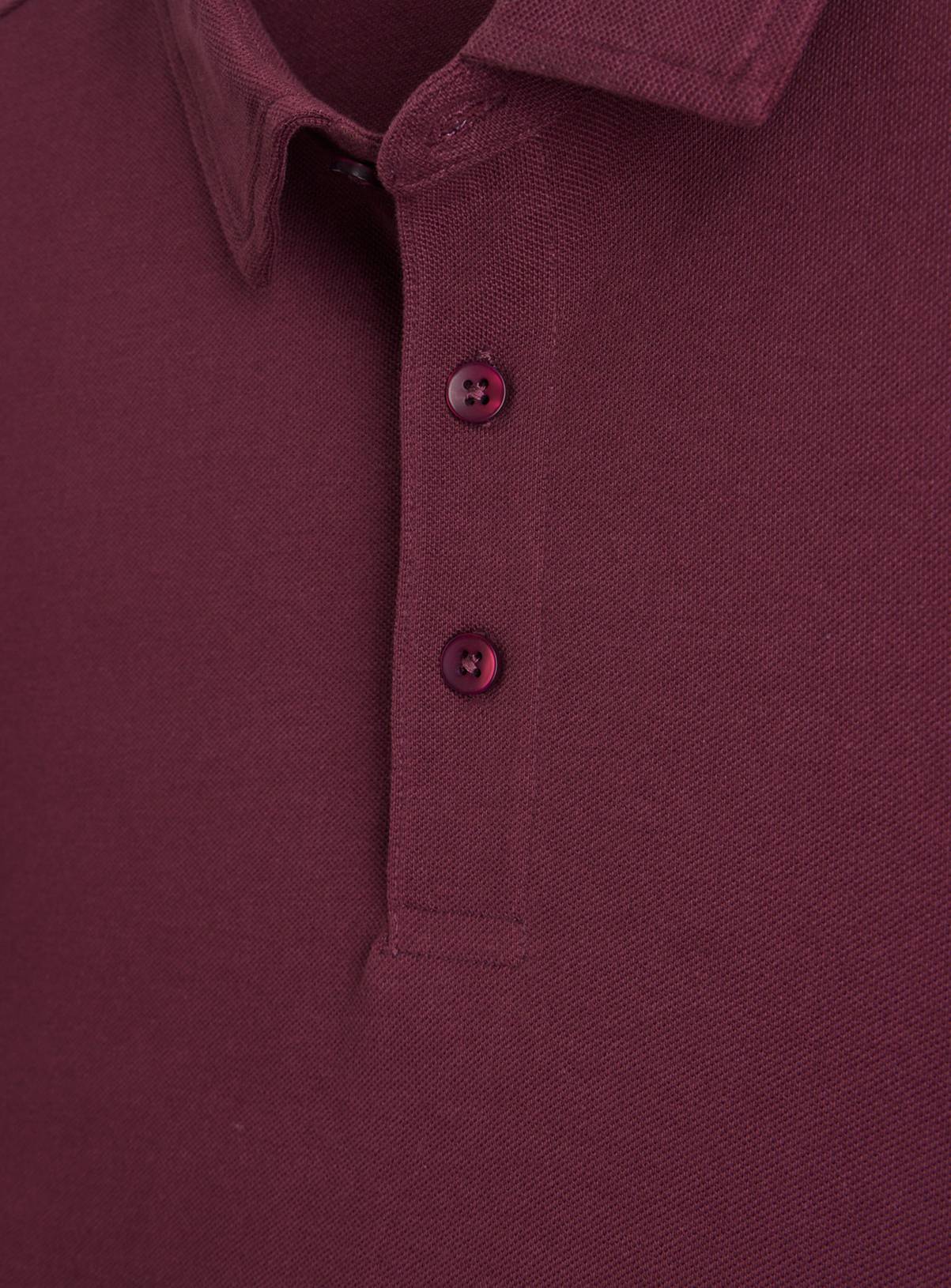 Dark Red Long Sleeve Pique Polo Shirt XL - Image 4